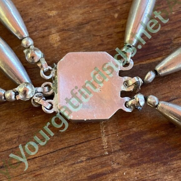 Sterling Silver Beaded Charm Necklace Southwestern - Picture 6 of 6